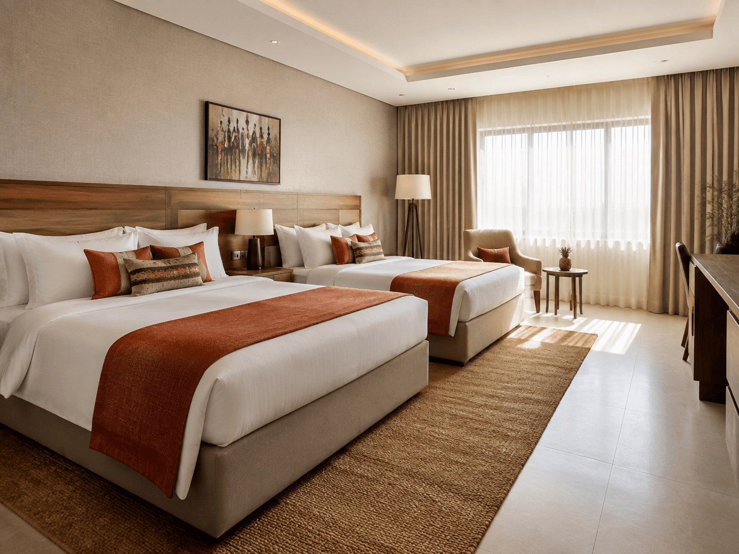 Family double bedroom at RJ Hotels